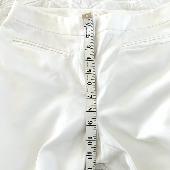 LINEN CHICO'S White Elaborate Eyelet Lace Bottom Pants - Picture 10 of 12